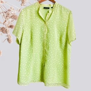 Avenue lime green chiffon shirt